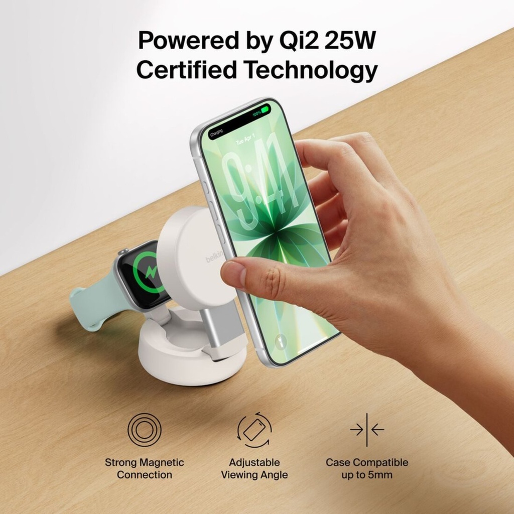 Belkin UltraCharge Pro 2-in-1 Magnetic Charger, Qi2 25W - WI