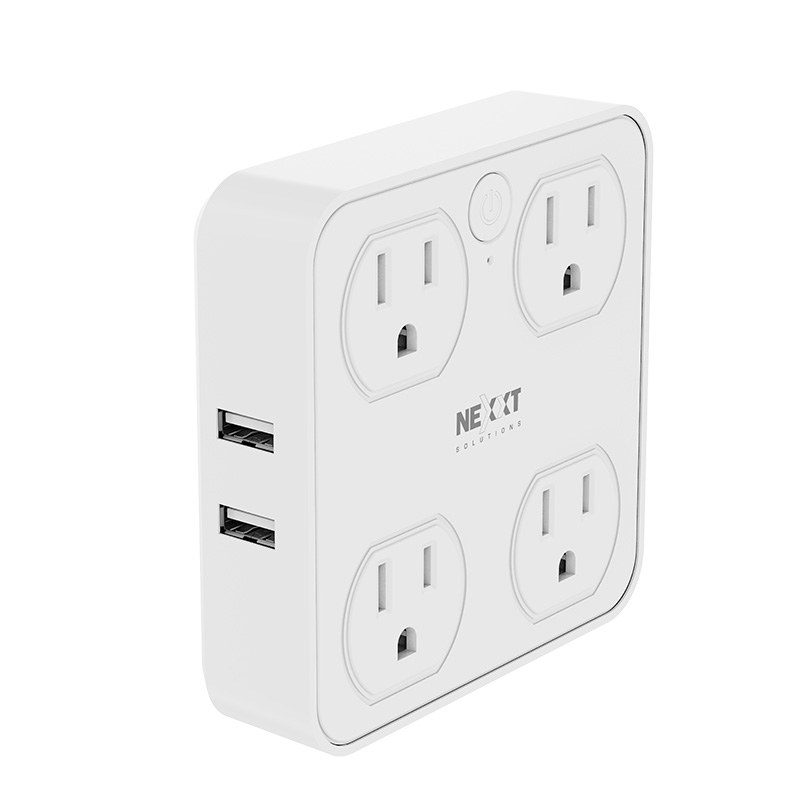 Nexxt Home Indoor Wall Tap 4 outlet 2 USB 2.1 & 2 USB-C 1