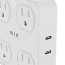 Nexxt Home Indoor Wall Tap 4 outlet 2 USB 2.1 & 2 USB-C 2
