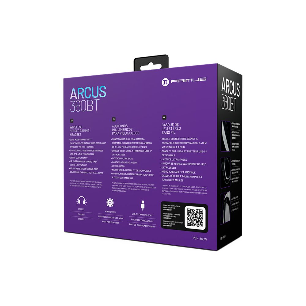 Primus Gaming Arcus 360BT Wireless Headset - White 2