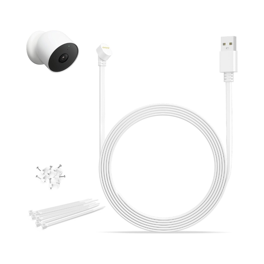 Cable de alimentación USB para Nest Cam de 20 pies / Blanco