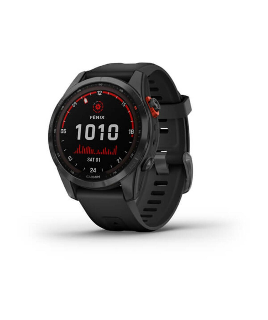 Garmin Fenix 7S Solar Edition - Slate Gray W/ Black Band - 010-02539-12