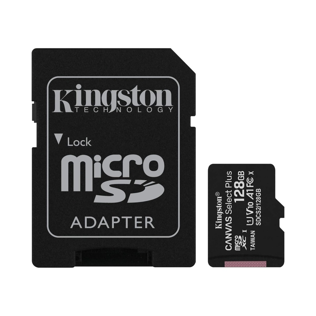 Kingston Micro SDXC Memory Card W/ SD Adapter 128GB