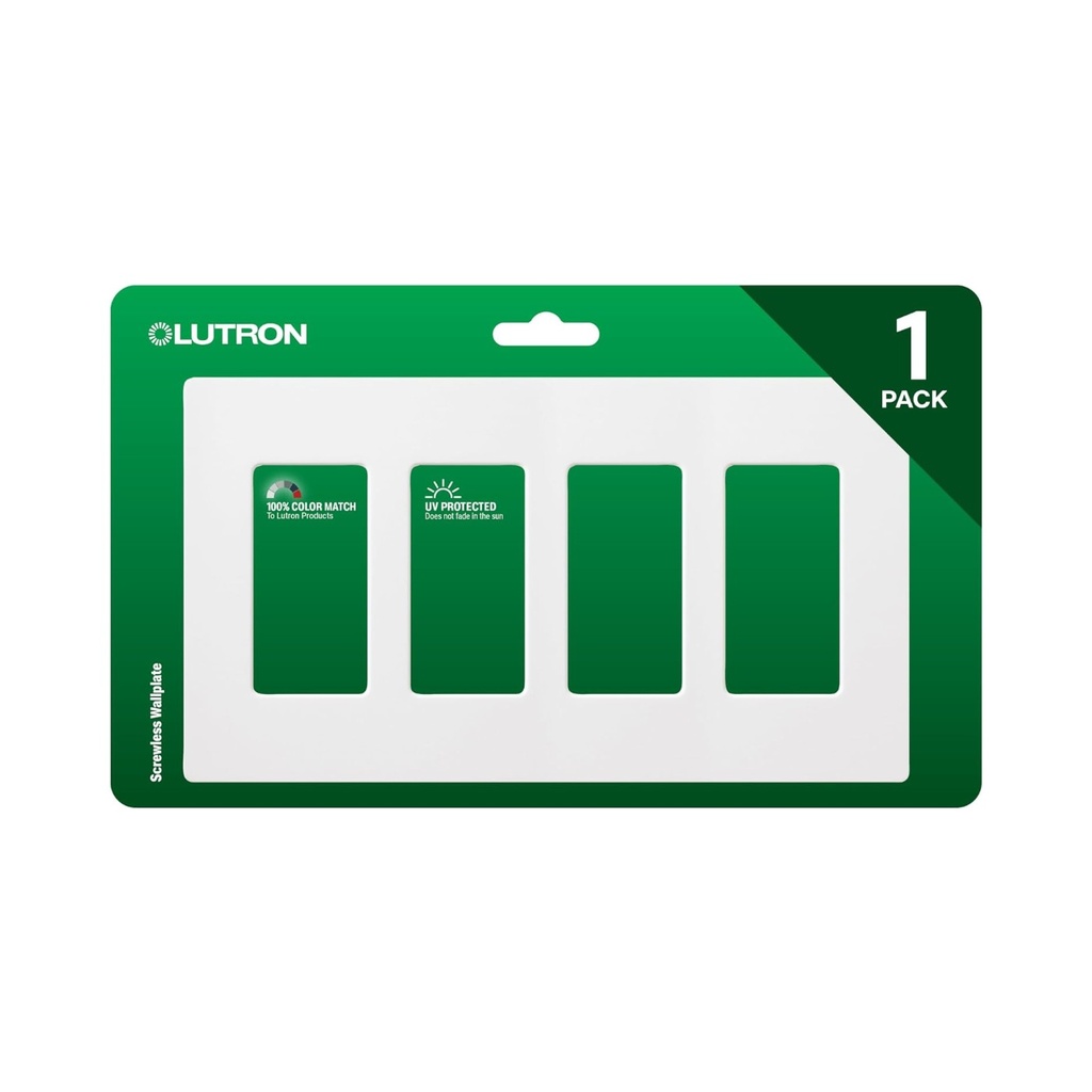 Lutron Caseta Claro Wallplate 4 Gang -White