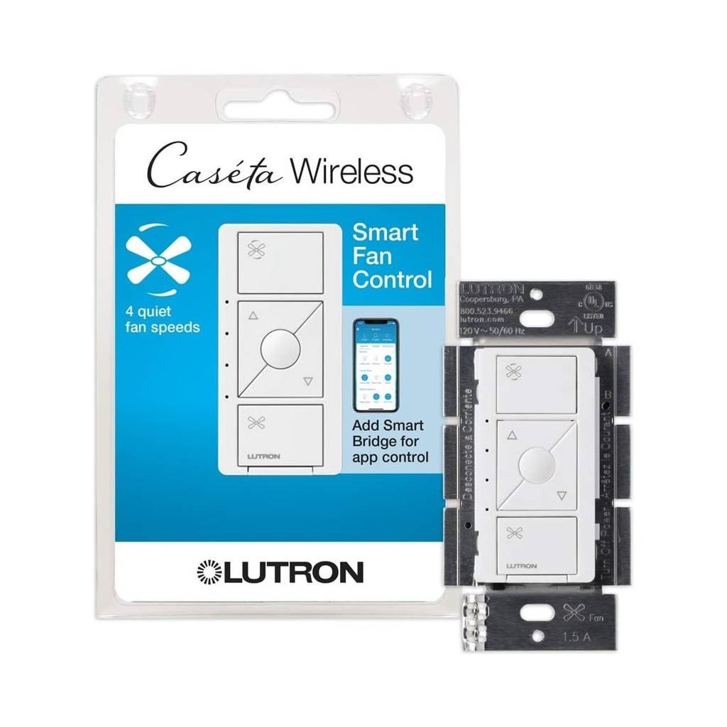 Lutron Caseta Quiet fan Speed Control - White