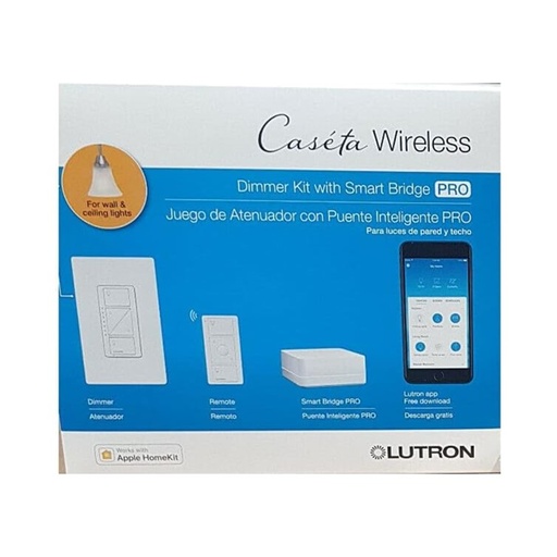 Lutron Caseta Smart Bridge PRO Dimmer Kit with In-wall dimmer and Pico remote