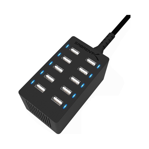 Sabrent Desktop Smart USB Rapid Charger 60w 10 Port - White