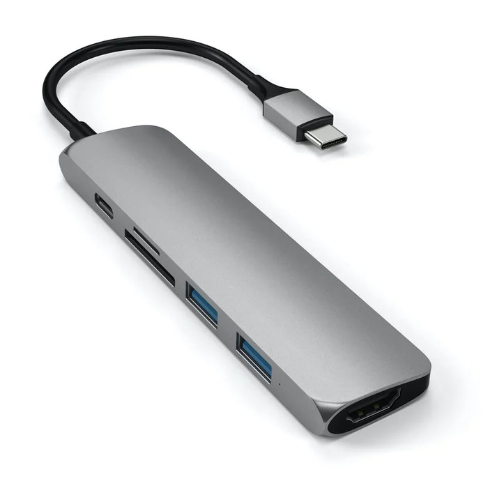 Satechi Slim Aluminum Type-C Multi-Port Adapter V2 - Space Gray