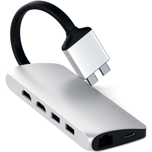 Satechi USB-C Dual Multimedia Adapter - Silver