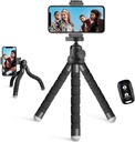 UBeesize Phone tripod, Portable and Adjustable Camera Stand Holder with Wireless Remote and Universal Clip, Compatible with iPhone, Android Phone, Sports Camera GoPro