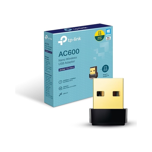 TP-LINK AC600 Mini Wireless Dual Band USB Adapter - Black