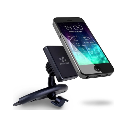 Koomus Pro CD-Slot Magnetic Cradle-lesss Smartphone Car Mount Bl