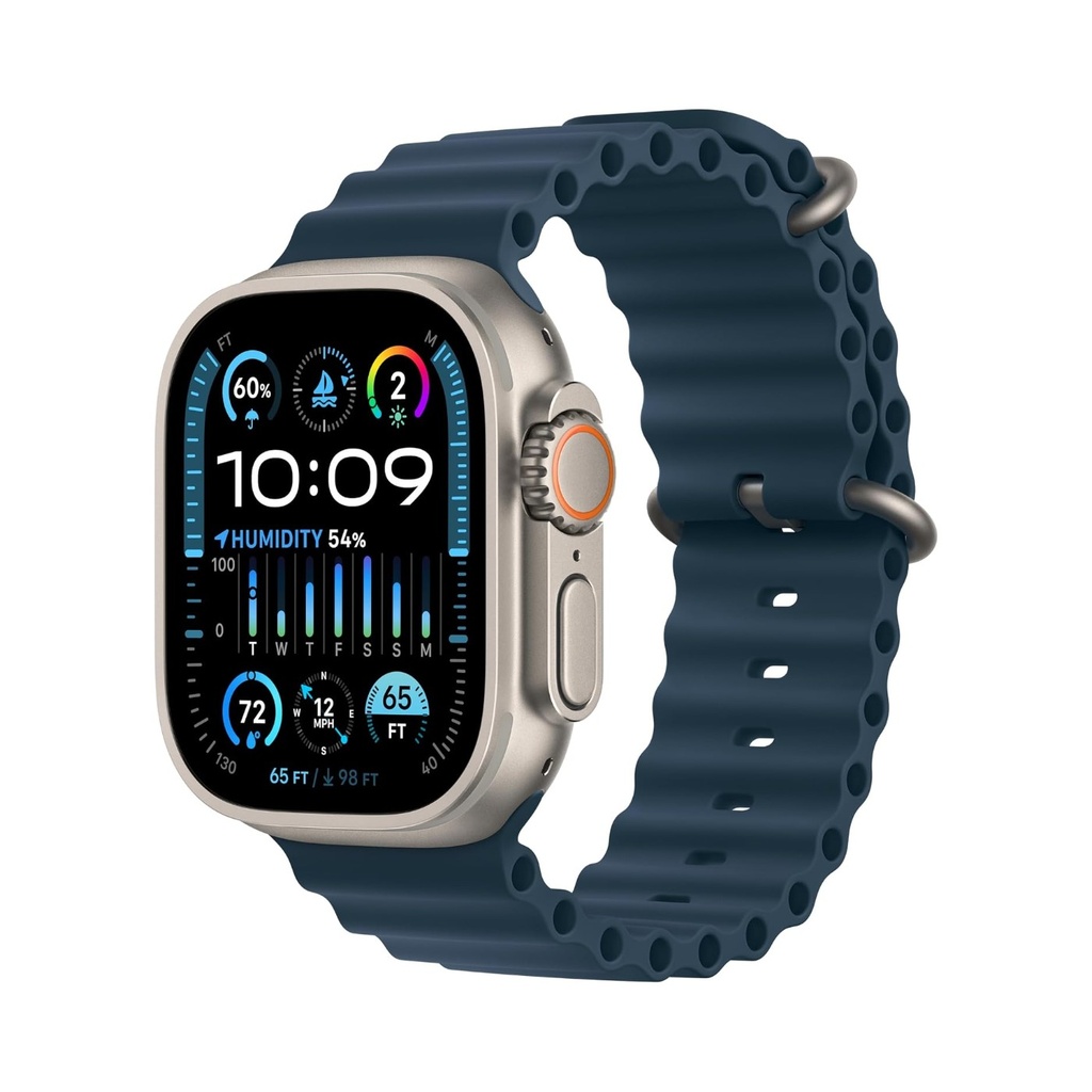 Apple Watch Ultra 2 (GPS + Cellular) 49mm Titanium Case with Ocean Band - Blue (Open Box)