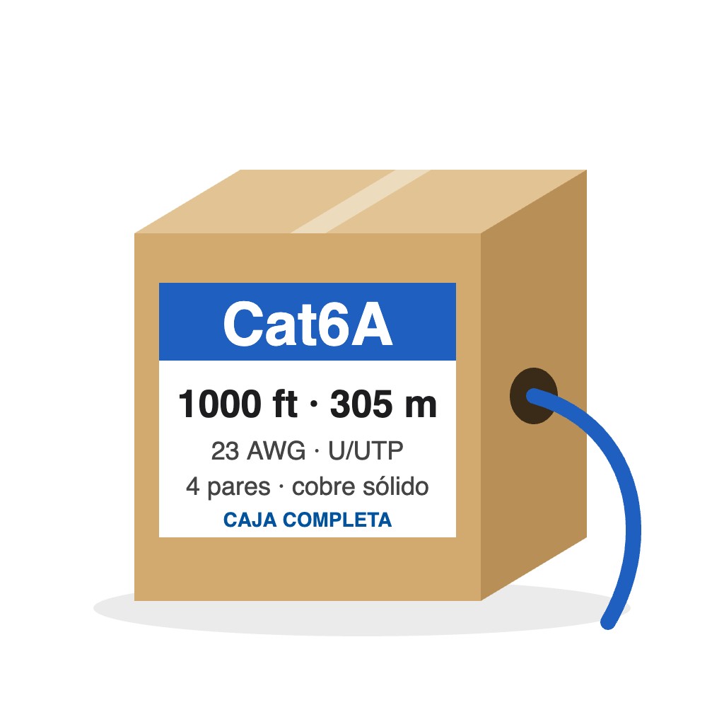Cable UTP Cat6A SCP 23AWG - Caja 1000 ft (305 m)