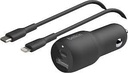 Belkin Dual Car Charger 37W W/ Cable USB-C to Lightning - CCB004BT1MBK-B5