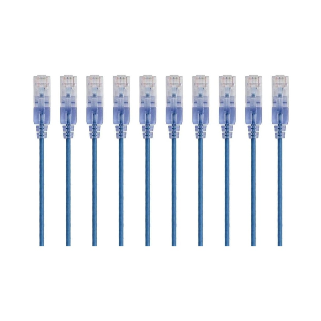 Monoprice SlimRun Cat6A Ethernet Network Patch Cable 1 feet - Blue - 15150