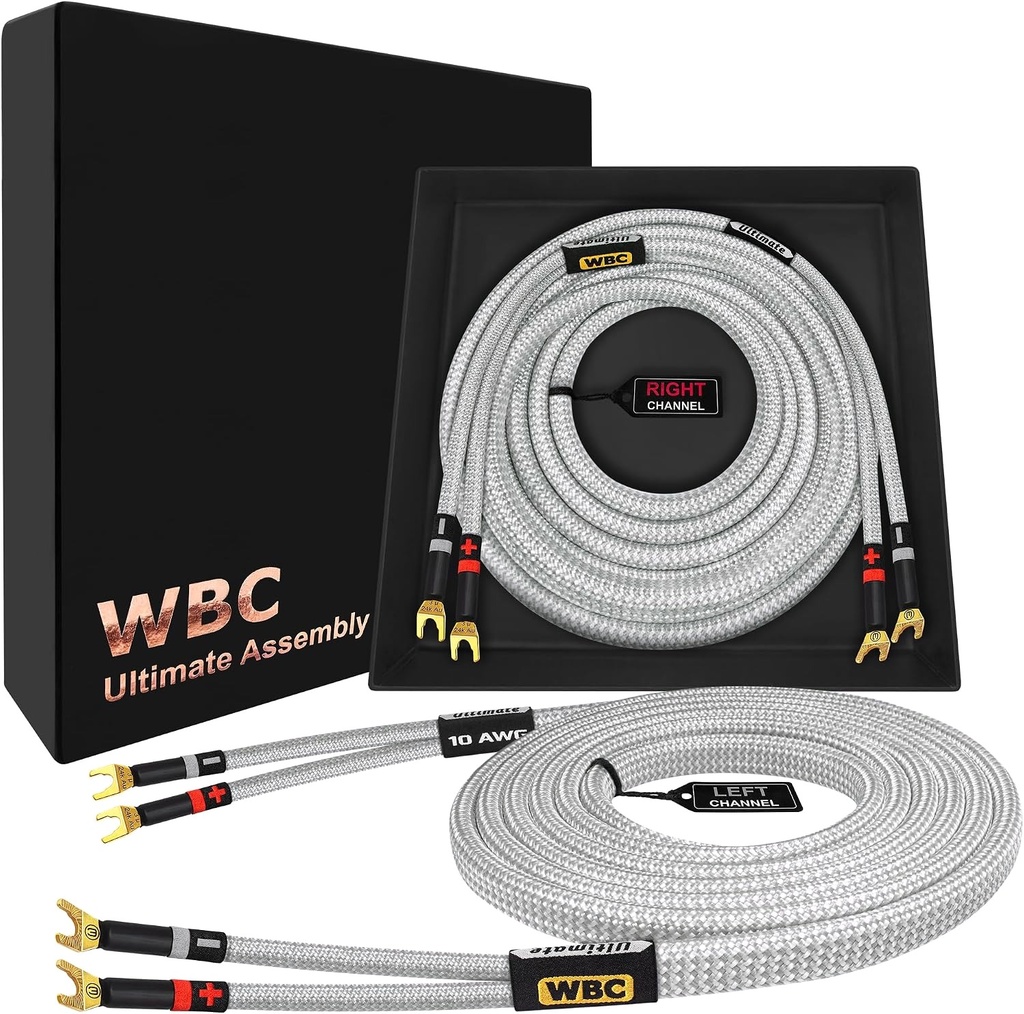 Worlds Best Cables 12ft High Purity OFC - Audiophile HiFi Speaker Cable (Pair)