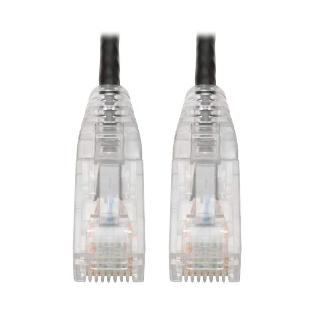 Eaton Cat6 Gigabit Snagless Slim UTP Ethernet Cable (RJ45 M/M), PoE, Black 6-in