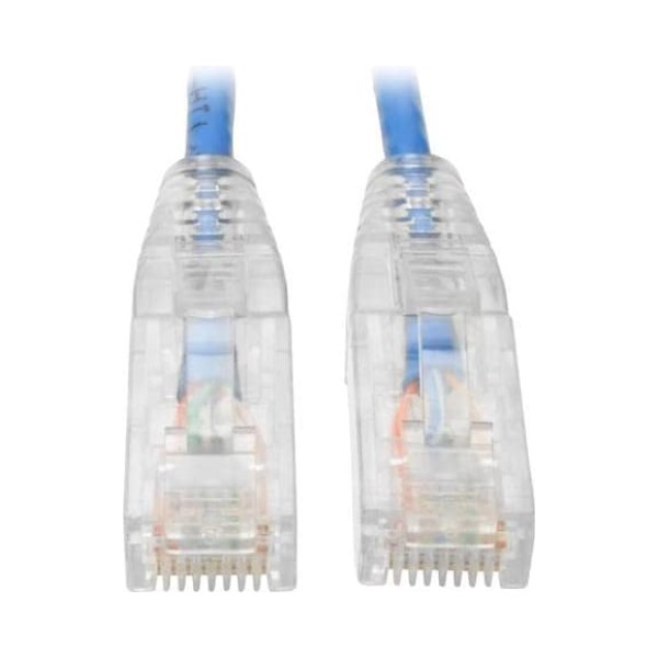 Eaton Cat6 Gigabit Snagless Slim UTP Ethernet Cable (RJ45 M/M), PoE, Blue 6-in
