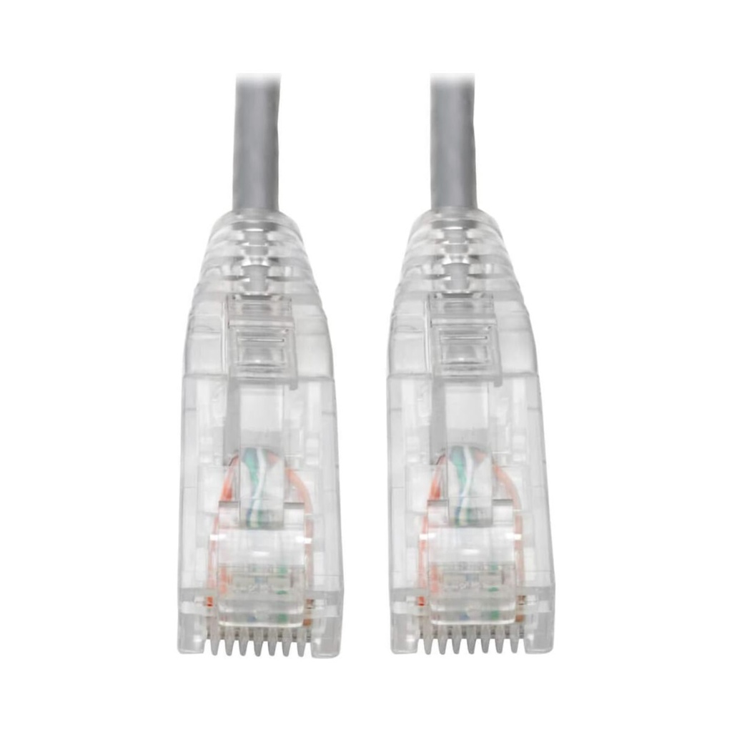 Eaton Cat6 Gigabit Snagless Slim UTP Ethernet Cable (RJ45 M/M), PoE, Gray 8-in