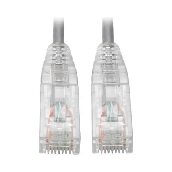 Eaton Cat6 Gigabit Snagless Slim UTP Ethernet Cable (RJ45 M/M), PoE, Gray 1 Ft