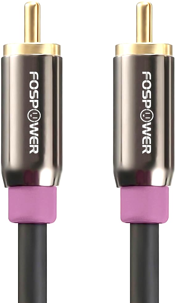 FosPower RCA Cable Male to Male Subwoofer Cable 10ft 