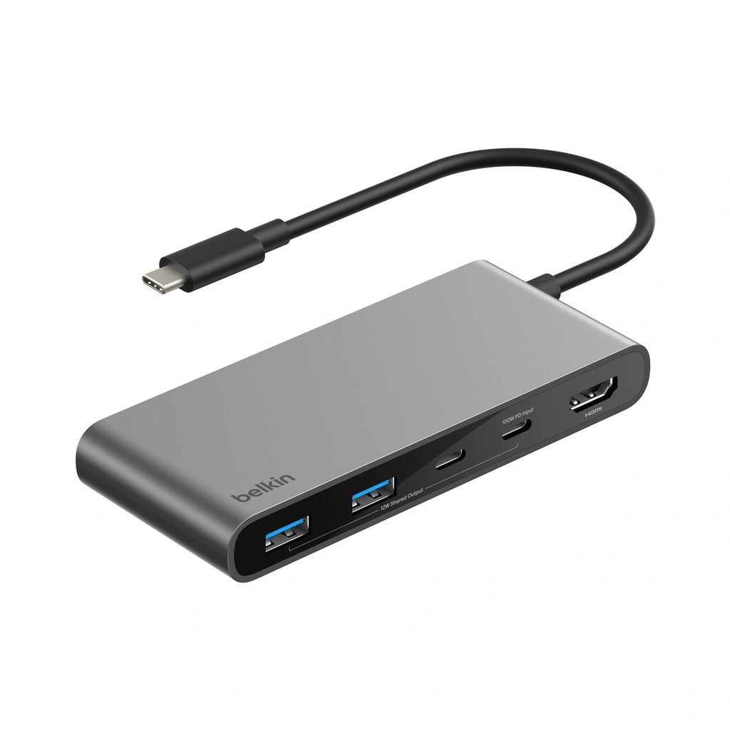 Belkin Connect USB-C 7-in-1 Multiport Adapter - Space Gray