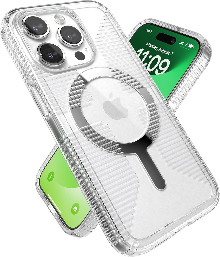 Speck GemShell Grip Case for iPhone 15 Pro MagSafe - Clear