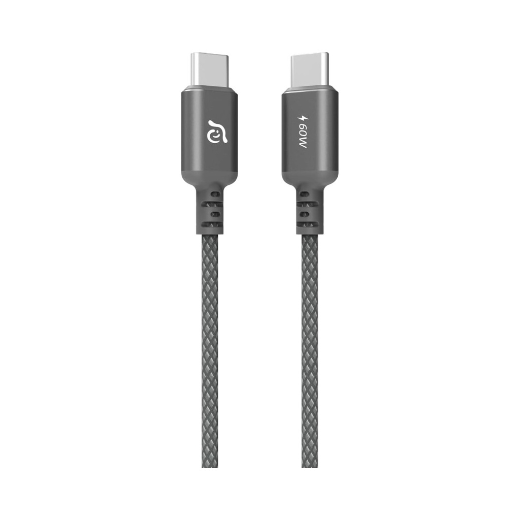 Adam Elements CASA S200 USB-C to USB-C 60W Braided Charging Cable 200cm - Black