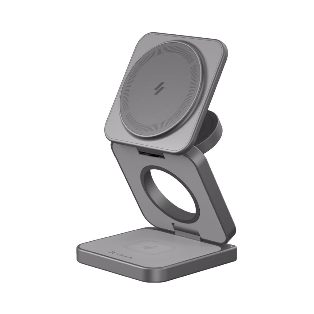 Adam Elements Mag 3 Pro Qi2 3-in-1 Foldable Travel Charging Station - Titanium