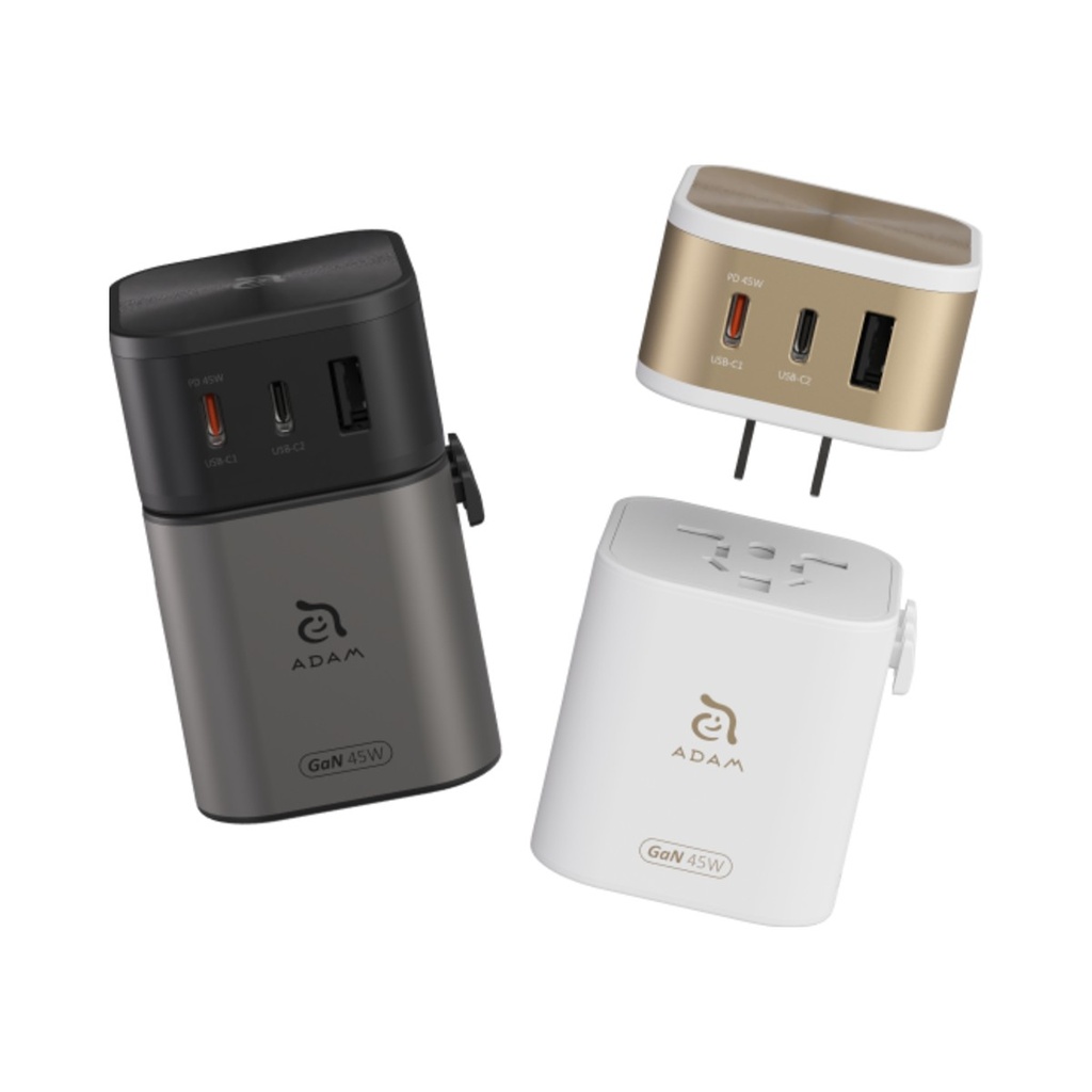 Adam Elements T45 45W Universal Travel Adapter Charger - Black