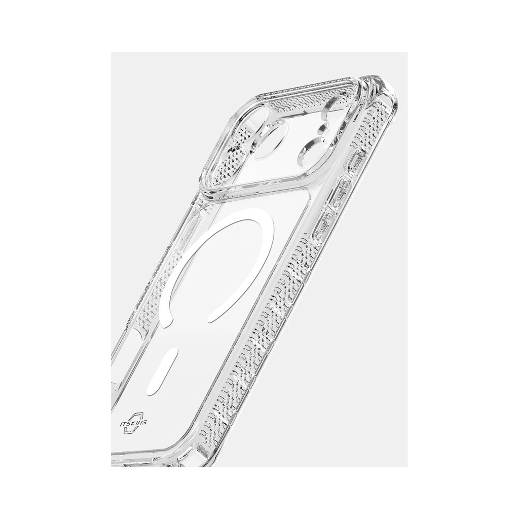 itSkins Hybrid R // Clear Case w/Magsafe for 18 Pro / 17 Pro - Transparent