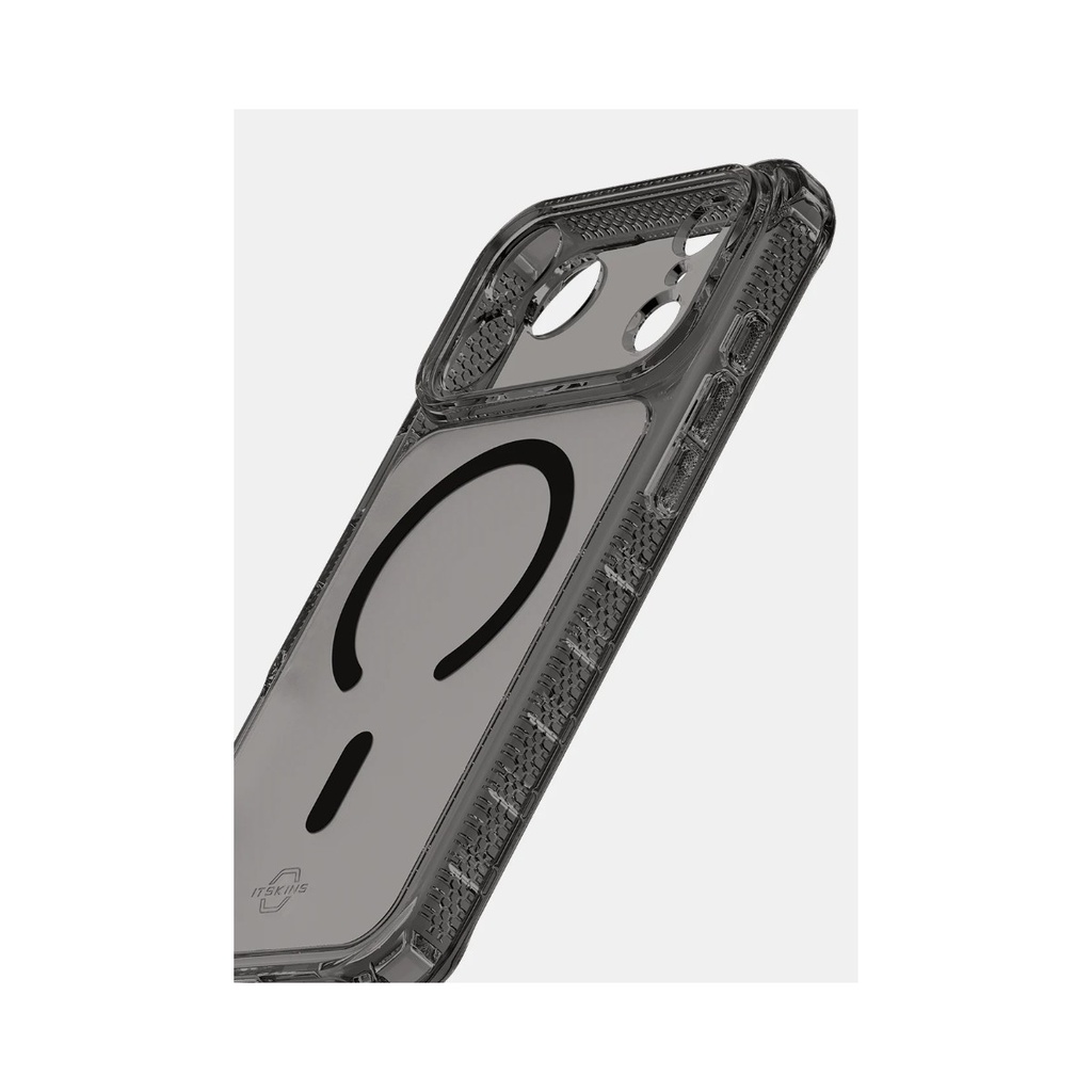 itSkins Hybrid R // Vapor Case w/Magsafe for 18 Pro / 17 Pro - Smoke