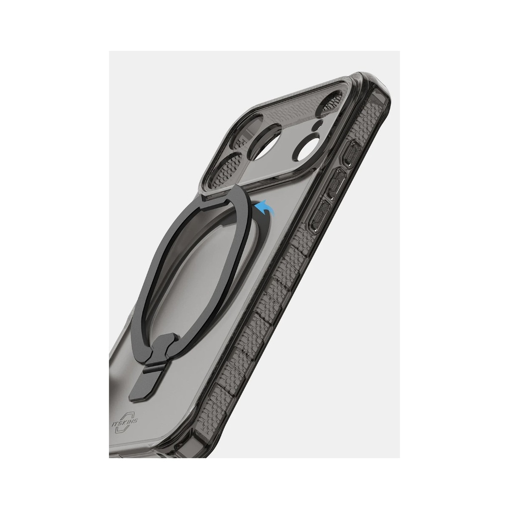 itSkins Hybrid R Vapor Stand Case with Magsafe for 17 Pro Max - Smoke