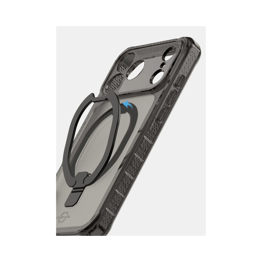 itSkins Hybrid R Vapor Stand Case with MagSafe for iPhone 17 Pro Max - Smoke - AP7U-HBVST-SMOK