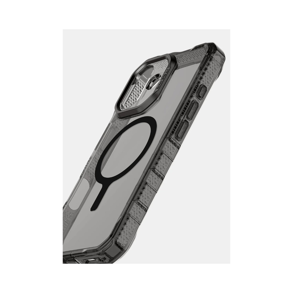 itSkins Supreme R Clear Case with MagSafe for iPhone 17 - Graphite/Graphite Print