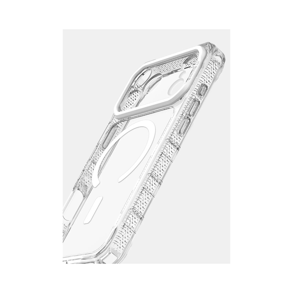 itSkins Supreme R Clear Case with MagSafe for iPhone 17 Pro - Transparent/White Print