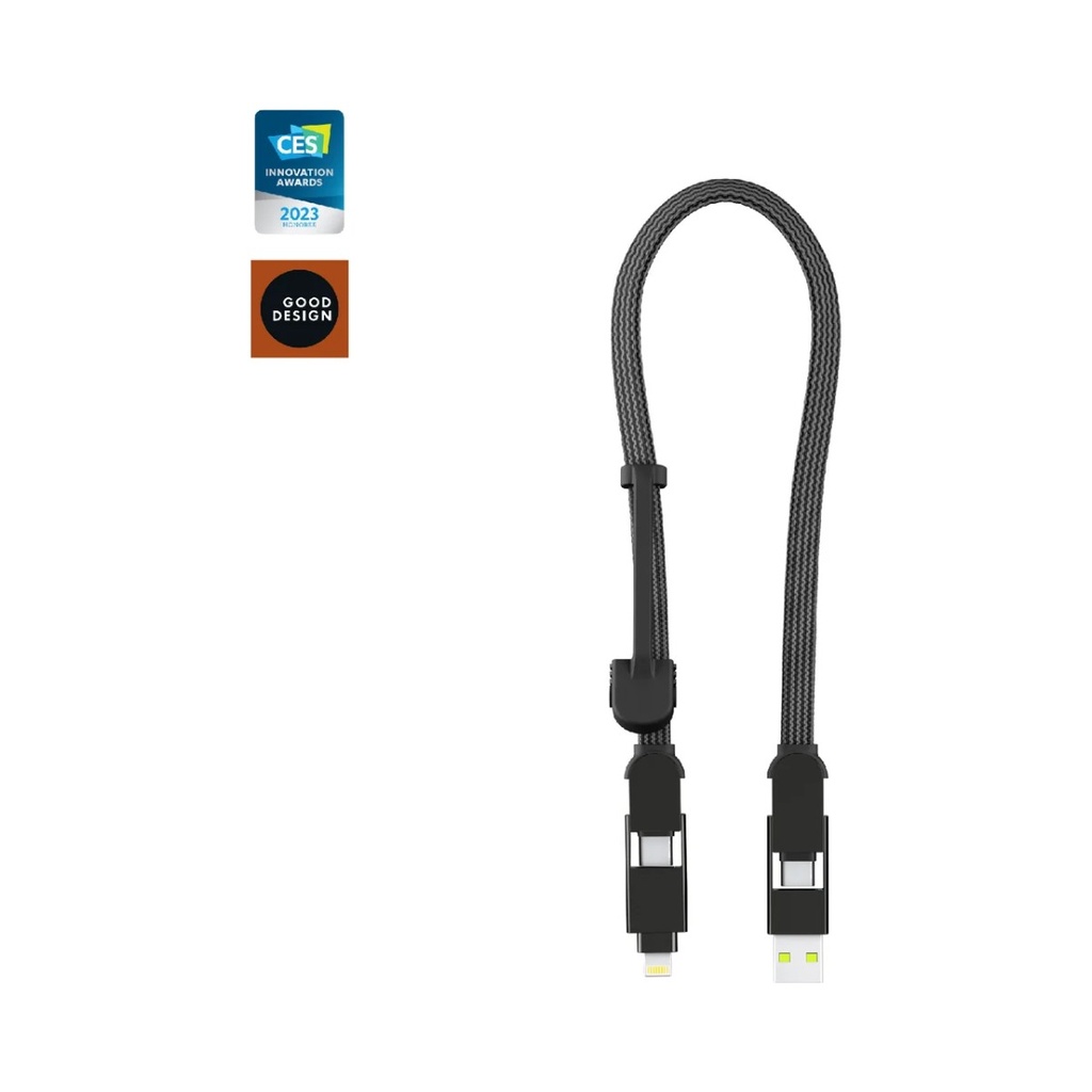 Rolling Square inCharge XL 6-in-1 30cm Cable 100W - Black
