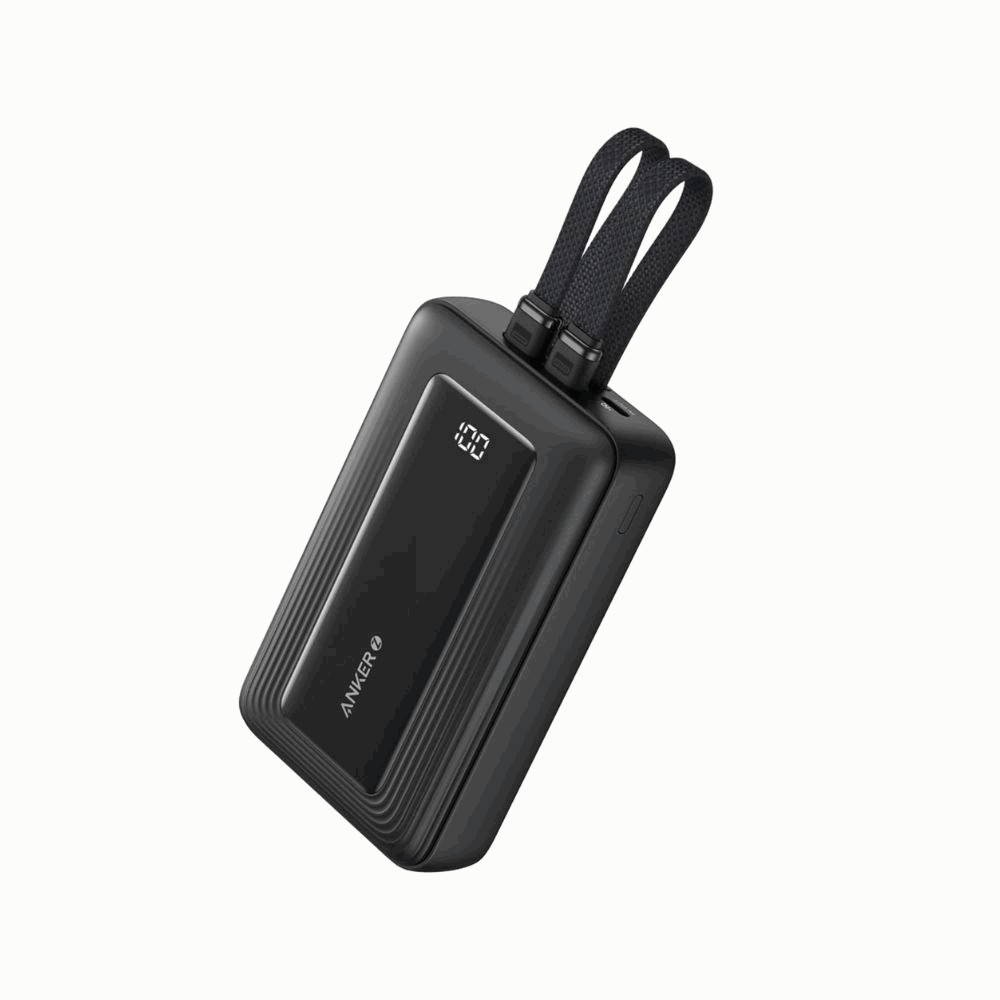 Anker Zolo Power Bank 20,000 mAh con cables USB-C y Lightning - Negro