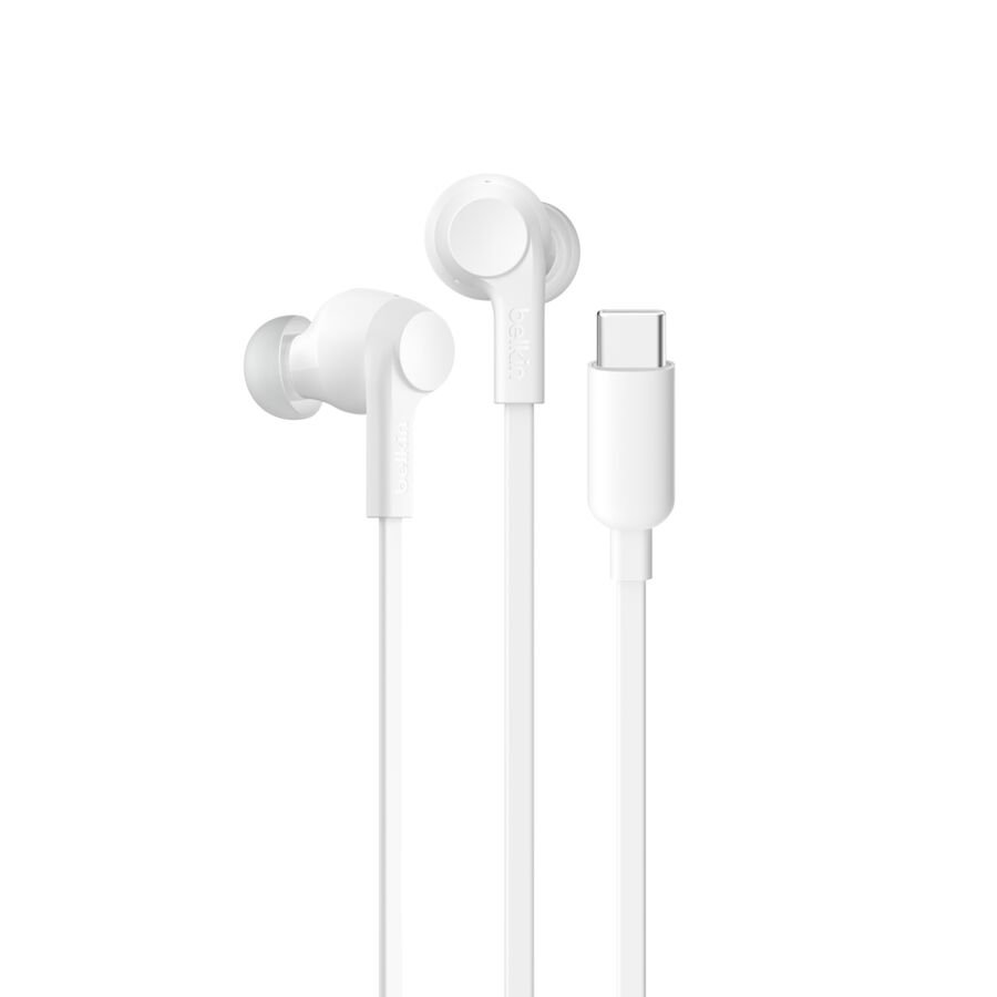 Belkin SoundForm ANC Wired Earbuds, USB-C, White - G3H0003fqWH