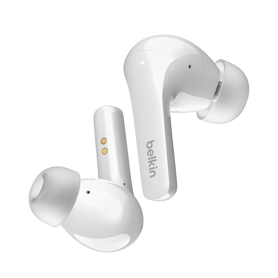 Belkin SoundForm Flow Noise Canceling Earbuds, White