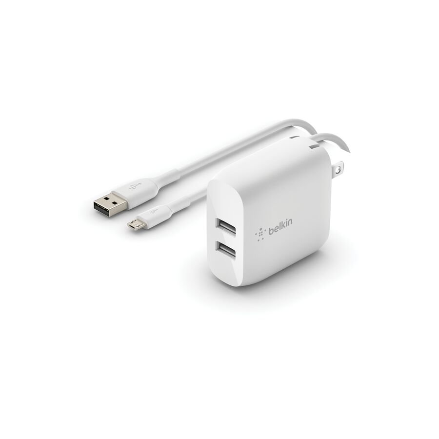 Belkin 24W Dual USB-A Wall Charger with Micro-USB Cable - WCE002dq1MWH