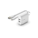 Belkin 24W Dual USB-A Wall Charger with Micro-USB Cable