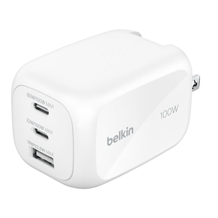 Belkin BoostCharge Pro 100W 3-Port GaN Charger - WCH016dqWH
