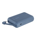 Belkin BoostCharge 10K Power Bank, Integrated Cable, Blue - BPB021fqBL