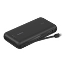 Belkin BoostCharge 20K Power Bank, Integrated Cable, Black