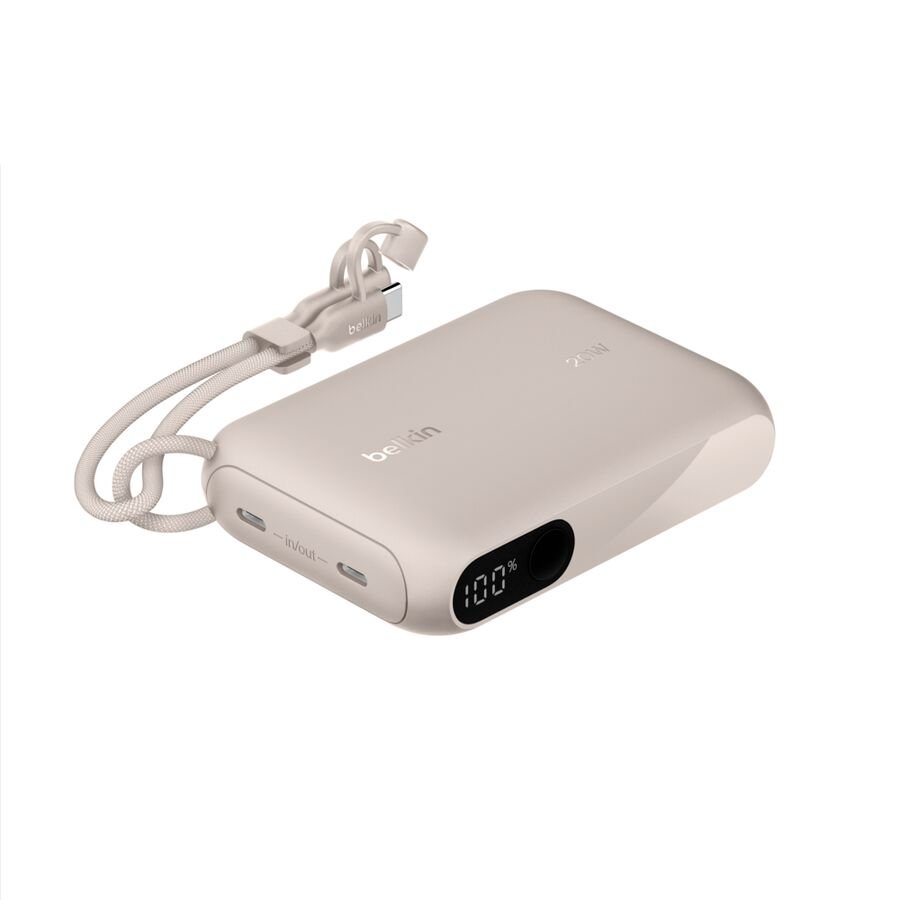 Belkin BoostCharge 10K Power Bank with Display, Sand - BPB027fqSD