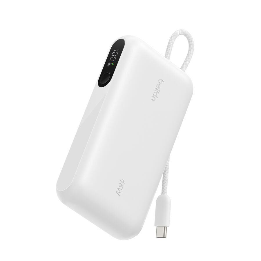 Belkin UltraCharge 10K Power Bank 45W, Flat, White