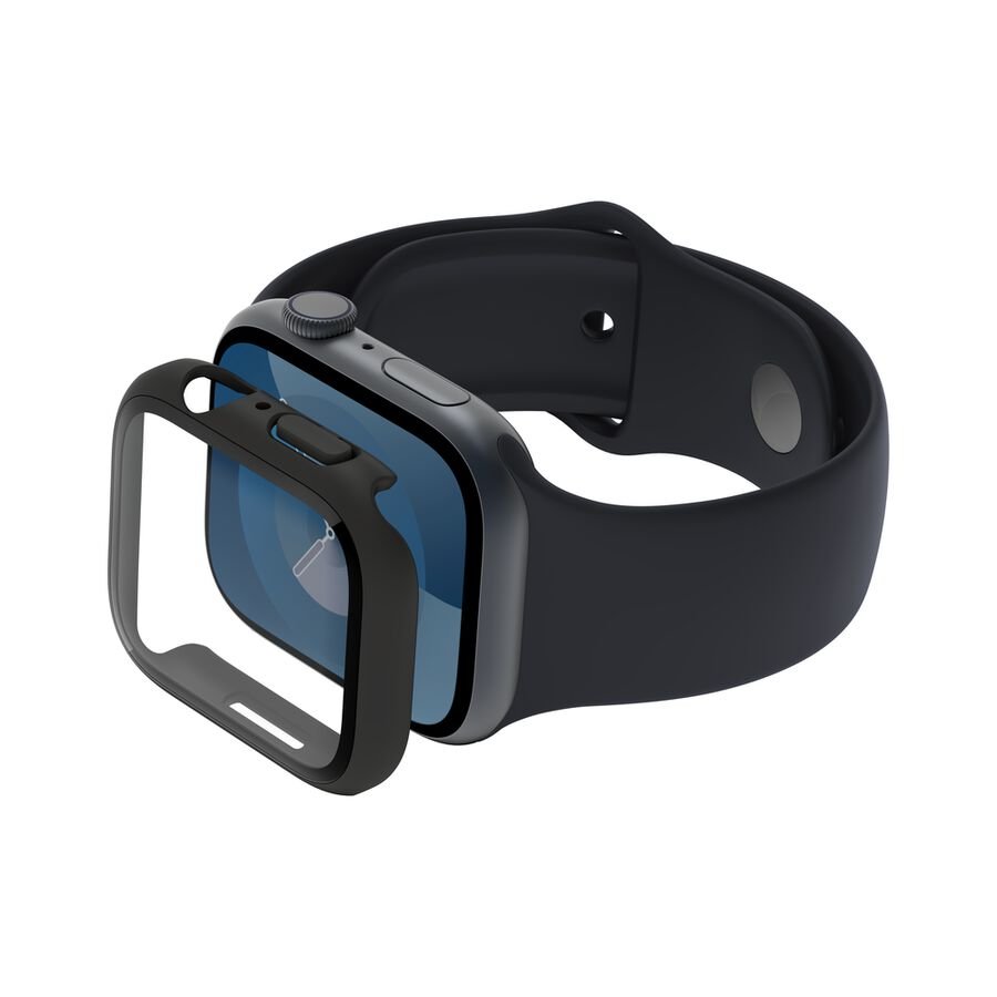 Belkin Glass Screen Protector + Bumper, Watch 45mm, Black