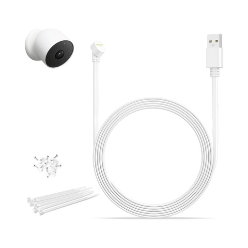 [19962006418] Cable de alimentación USB para Nest Cam de 20 pies / Blanco
